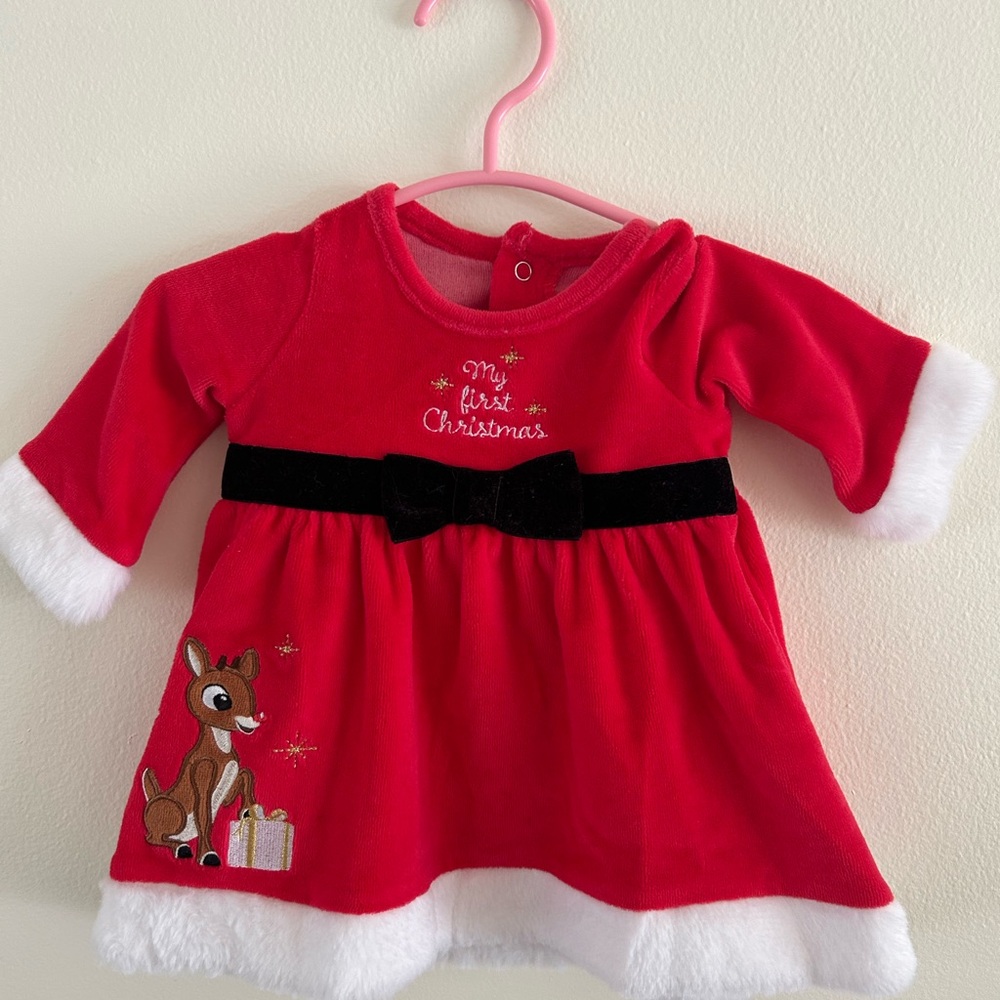 My First Christmas Red Baby Dress